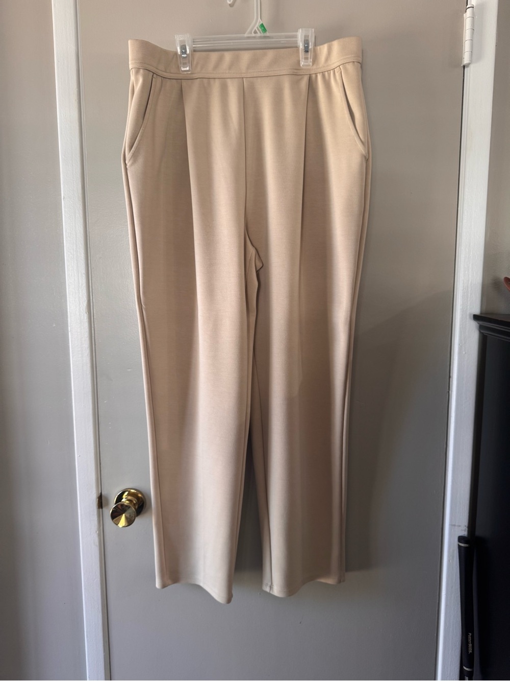 HALARA Neutral Beige Wide-Leg Pull-On Trousers